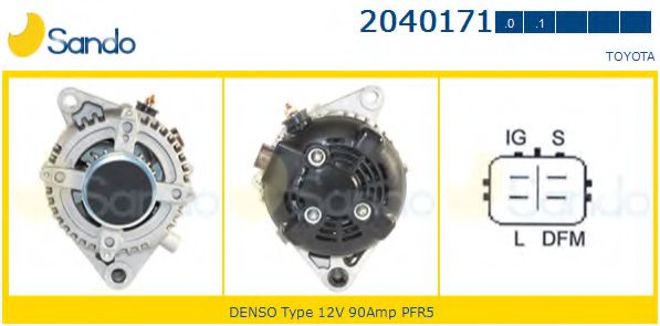 SANDO 2040171.0 Генератор для TOYOTA (Тойота/тоета) SANDO 2040171.0 Генератор для TOYOTA (Тойота/тоета)