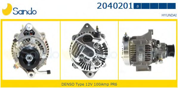 SANDO 2040201.0 Генератор 12 2002 для HYUNDAI GETZ (Хендай Гэтз) SANDO 2040201.0 Генератор 12 2002 для HYUNDAI GETZ (Хендай Гэтз)