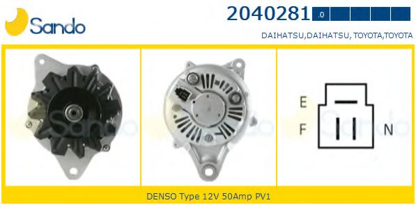 SANDO 2040281.0 Генератор для TOYOTA CORONA (Тойота/тоета Cорона) SANDO 2040281.0 Генератор для TOYOTA CORONA (Тойота/тоета Cорона)