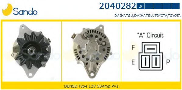 SANDO 2040282.0 Генератор для DAIHATSU (Дайхатсу) SANDO 2040282.0 Генератор для DAIHATSU (Дайхатсу)