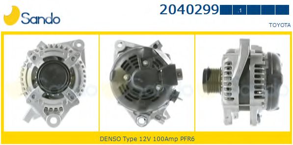 SANDO 2040299.1 Генератор для TOYOTA YARIS (Тойота/тоета Ярис) SANDO 2040299.1 Генератор для TOYOTA YARIS (Тойота/тоета Ярис)