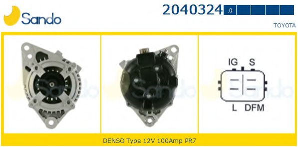 SANDO 2040324.0 Генератор для TOYOTA TUNDRA (Тойота/тоета Тундра) SANDO 2040324.0 Генератор для TOYOTA TUNDRA (Тойота/тоета Тундра)