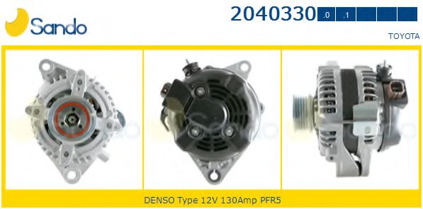 SANDO 2040330.0 Генератор для TOYOTA (Тойота/тоета) SANDO 2040330.0 Генератор для TOYOTA (Тойота/тоета)