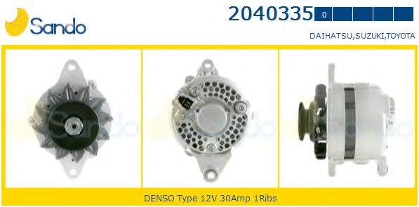 SANDO 2040335.0 Генератор для DAIHATSU (Дайхатсу) SANDO 2040335.0 Генератор для DAIHATSU (Дайхатсу)