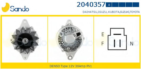 SANDO 2040357.0 Генератор для DAIHATSU SCAT (Дайхатсу Сcат) SANDO 2040357.0 Генератор для DAIHATSU SCAT (Дайхатсу Сcат)