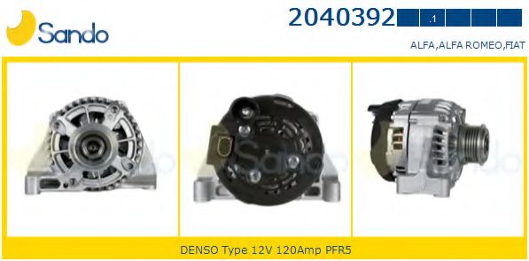 SANDO 2040392.1 Генератор для FIAT 500 (Фиат 500) SANDO 2040392.1 Генератор для FIAT 500 (Фиат 500)