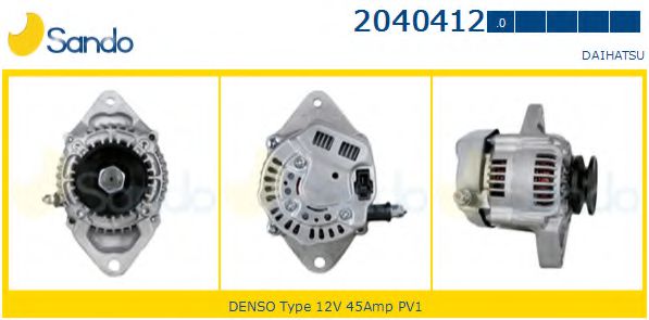 SANDO 2040412.0 Генератор для DAIHATSU (Дайхатсу) SANDO 2040412.0 Генератор для DAIHATSU (Дайхатсу)