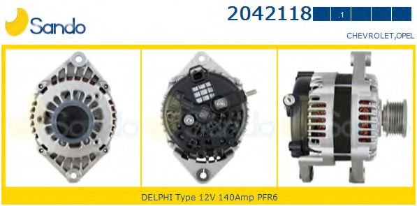 SANDO 2042118.1 Генератор для CHEVROLET CAPTIVA (Шевроле Каптива) SANDO 2042118.1 Генератор для CHEVROLET CAPTIVA (Шевроле Каптива)