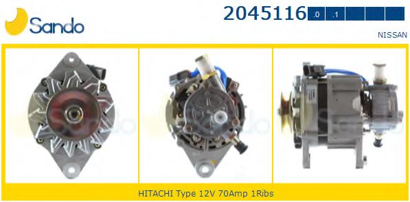 SANDO 2045116.0 Генератор для NISSAN ATLEON (Ниссан Атлеон) SANDO 2045116.0 Генератор для NISSAN ATLEON (Ниссан Атлеон)