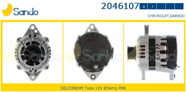 SANDO 2046107.0 Генератор для CHEVROLET LACETTI (Шевроле Лачетти) SANDO 2046107.0 Генератор для CHEVROLET LACETTI (Шевроле Лачетти)
