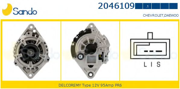 SANDO 2046109.1 Генератор для CHEVROLET TACUMA (Шевроле Таcума) SANDO 2046109.1 Генератор для CHEVROLET TACUMA (Шевроле Таcума)