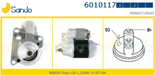 SANDO 6010117.0 Стартер для RENAULT ENCORE (Рено Энcорэ) SANDO 6010117.0 Стартер для RENAULT ENCORE (Рено Энcорэ)