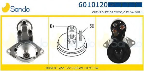 SANDO 6010120.0 Стартер 19P000894 для OPEL VITA C (Опель Vита c) SANDO 6010120.0 Стартер 19P000894 для OPEL VITA C (Опель Vита c)