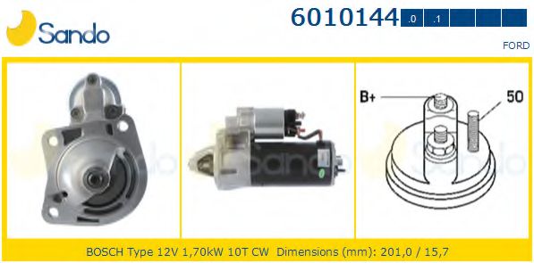 SANDO 6010144.1 Стартер для FORD ESCORT VI (Форд Эскорт 6) SANDO 6010144.1 Стартер для FORD ESCORT VI (Форд Эскорт 6)