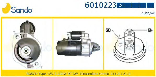 SANDO 6010223.0 Стартер 11 1982 для VOLKSWAGEN LT 28-50 (Фольксваген Лт 28-50) SANDO 6010223.0 Стартер 11 1982 для VOLKSWAGEN LT 28-50 (Фольксваген Лт 28-50)
