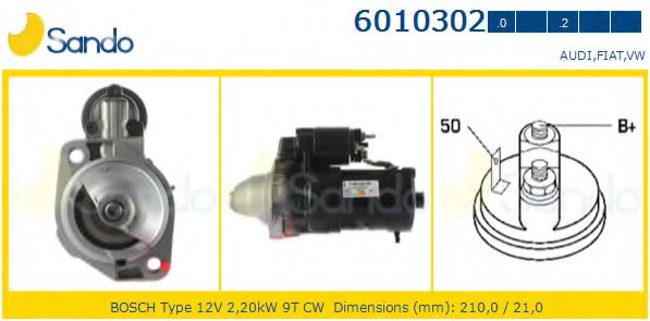 SANDO 6010302.0 Стартер 28. . F. . 000001 для VOLKSWAGEN LT 28-50 (Фольксваген Лт 28-50) SANDO 6010302.0 Стартер 28. . F. . 000001 для VOLKSWAGEN LT 28-50 (Фольксваген Лт 28-50)