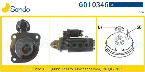SANDO 6010346.0 Стартер 12 1982 для VOLKSWAGEN LT 28-50 (Фольксваген Лт 28-50) SANDO 6010346.0 Стартер 12 1982 для VOLKSWAGEN LT 28-50 (Фольксваген Лт 28-50)