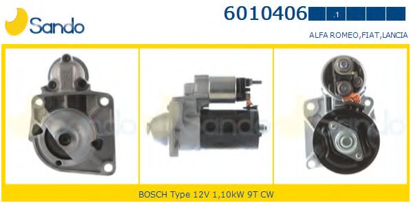 SANDO 6010406.1 Стартер для FIAT DOBLO (Фиат Добло) SANDO 6010406.1 Стартер для FIAT DOBLO (Фиат Добло)