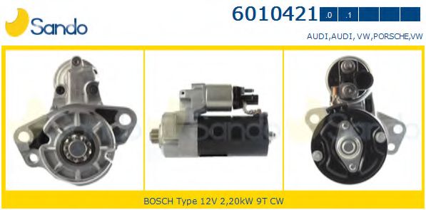 SANDO 6010421.0 Стартер для PORSCHE CAYENNE (Порше Cаъэннэ) SANDO 6010421.0 Стартер для PORSCHE CAYENNE (Порше Cаъэннэ)