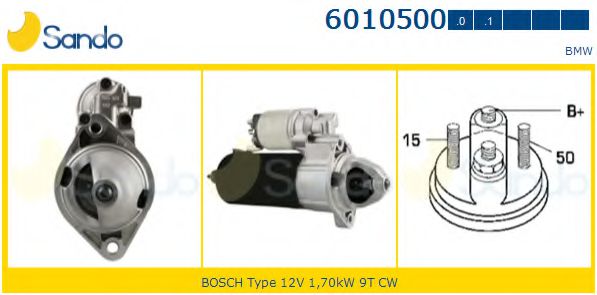 SANDO 6010500.0 Стартер для BMW 7 (Бмв 7) SANDO 6010500.0 Стартер для BMW 7 (Бмв 7)