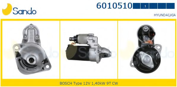 SANDO 6010510.1 Стартер для KIA SPORTAGE (Киа Спортейдж) SANDO 6010510.1 Стартер для KIA SPORTAGE (Киа Спортейдж)