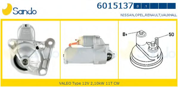 SANDO 6015137.0 Стартер для RENAULT SCNIC II (Рено Сценик 2) SANDO 6015137.0 Стартер для RENAULT SCNIC II (Рено Сценик 2)