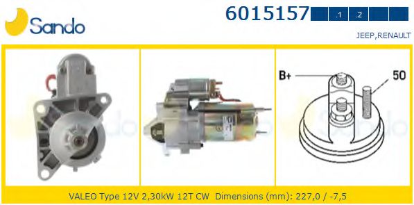 SANDO 6015157.2 Стартер для JEEP (Джип) SANDO 6015157.2 Стартер для JEEP (Джип)