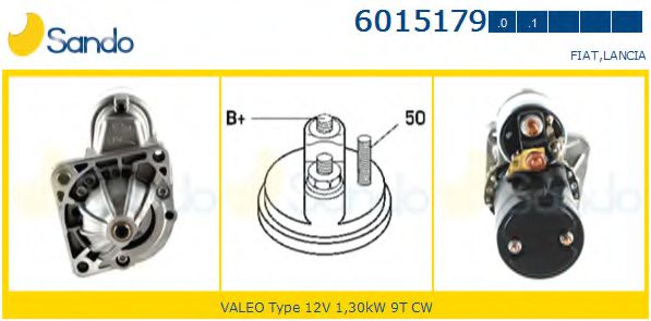 SANDO 6015179.0 Стартер для FIAT (Фиат) SANDO 6015179.0 Стартер для FIAT (Фиат)
