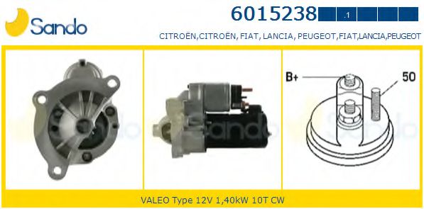 SANDO 6015238.1 Стартер для PEUGEOT 407 (Пежо 407) SANDO 6015238.1 Стартер для PEUGEOT 407 (Пежо 407)