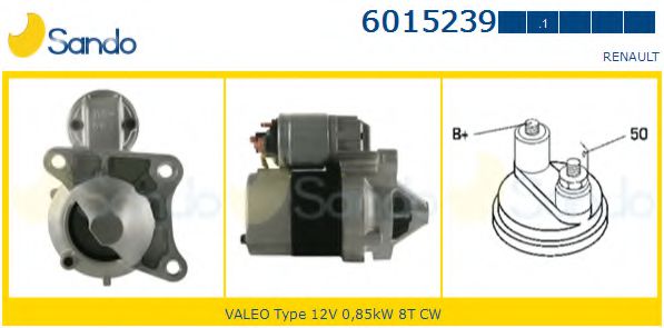 SANDO 6015239.1 Стартер для RENAULT (Рено) SANDO 6015239.1 Стартер для RENAULT (Рено)