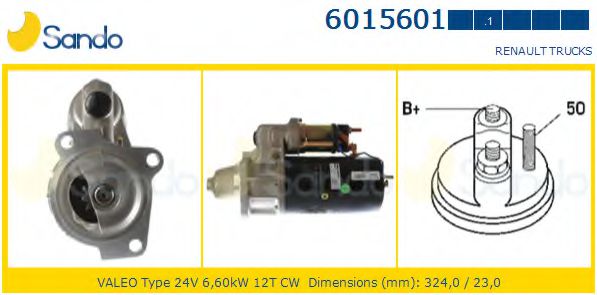 SANDO 6015601.1 Стартер для RENAULT TRUCKS MAGNUM (Рено трак Магнум) SANDO 6015601.1 Стартер для RENAULT TRUCKS MAGNUM (Рено трак Магнум)