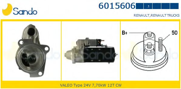 SANDO 6015606.1 Стартер для RENAULT TRUCKS MAGNUM (Рено трак Магнум) SANDO 6015606.1 Стартер для RENAULT TRUCKS MAGNUM (Рено трак Магнум)