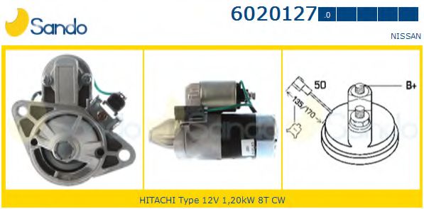 SANDO 6020127.0 Стартер для NISSAN PRIMERA LER (Ниссан Примера лэр) SANDO 6020127.0 Стартер для NISSAN PRIMERA LER (Ниссан Примера лэр)