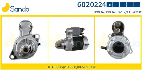 SANDO 6020224.0 Стартер для HONDA CIVIC V (Хонда Цивик 5) SANDO 6020224.0 Стартер для HONDA CIVIC V (Хонда Цивик 5)