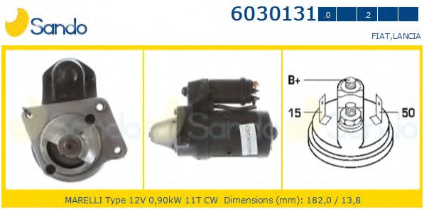 SANDO 6030131.2 Стартер для FIAT (Фиат) SANDO 6030131.2 Стартер для FIAT (Фиат)