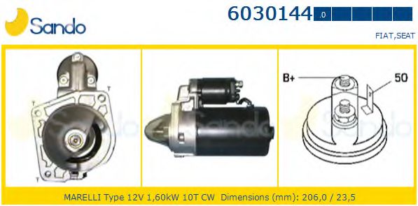 SANDO 6030144.0 Стартер для SEAT (Сеат) SANDO 6030144.0 Стартер для SEAT (Сеат)