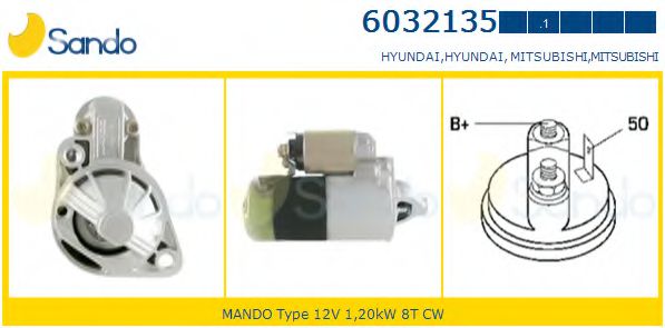 SANDO 6032135.1 Стартер для MITSUBISHI PAJERO III (Митсубиши/митсубиси Паджеро 3) SANDO 6032135.1 Стартер для MITSUBISHI PAJERO III (Митсубиши/митсубиси Паджеро 3)