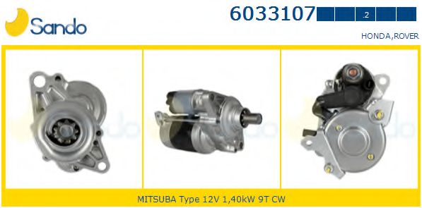 SANDO 6033107.2 Стартер F20Z1 для HONDA ACCORD VI (Хонда Аккорд 6) SANDO 6033107.2 Стартер F20Z1 для HONDA ACCORD VI (Хонда Аккорд 6)