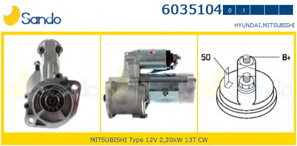 SANDO 6035104.1 Стартер для MITSUBISHI PAJERO/SHOGUN (Митсубиши/митсубиси Пажэро/шогун) SANDO 6035104.1 Стартер для MITSUBISHI PAJERO/SHOGUN (Митсубиши/митсубиси Пажэро/шогун)