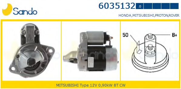 SANDO 6035132.0 Стартер 10 1983 для MITSUBISHI L 300 STARWAGON (Митсубиши/митсубиси Л 300 старвагон) SANDO 6035132.0 Стартер 10 1983 для MITSUBISHI L 300 STARWAGON (Митсубиши/митсубиси Л 300 старвагон)