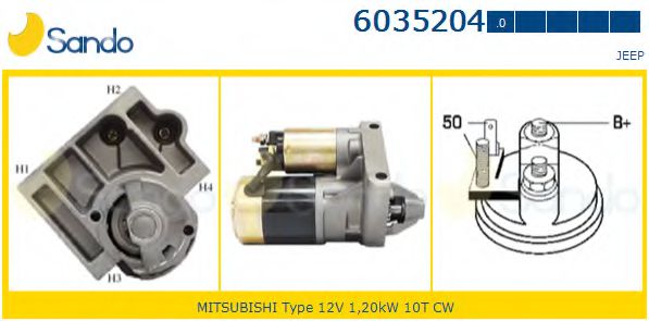 SANDO 6035204.0 Стартер для JEEP (Джип) SANDO 6035204.0 Стартер для JEEP (Джип)