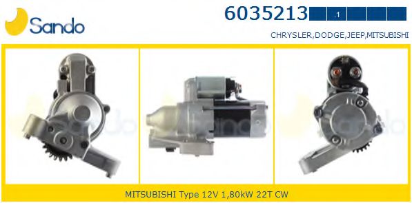 SANDO 6035213.1 Стартер для MITSUBISHI (Митсубиши/митсубиси) SANDO 6035213.1 Стартер для MITSUBISHI (Митсубиши/митсубиси)