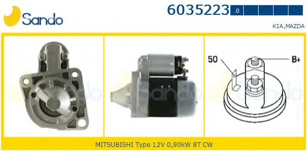 SANDO 6035223.0 Стартер для KIA MENTOR (Киа Мэнтор) SANDO 6035223.0 Стартер для KIA MENTOR (Киа Мэнтор)