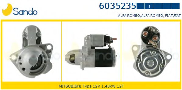 SANDO 6035235.1 Стартер для ALFA ROMEO 159 (Альфа ромео 159) SANDO 6035235.1 Стартер для ALFA ROMEO 159 (Альфа ромео 159)