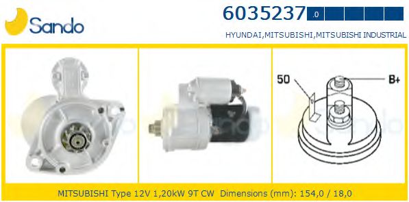 SANDO 6035237.0 Стартер для MITSUBISHI PAJERO/SHOGUN I (Митсубиши/митсубиси Пажэро/шогун и) SANDO 6035237.0 Стартер для MITSUBISHI PAJERO/SHOGUN I (Митсубиши/митсубиси Пажэро/шогун и)