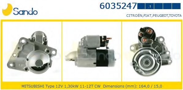 SANDO 6035247.1 Стартер для CITROËN C4 II (CитроËн С4 2) SANDO 6035247.1 Стартер для CITROËN C4 II (CитроËн С4 2)