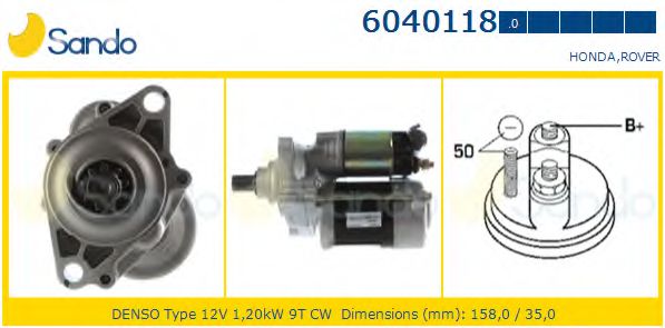 SANDO 6040118.0 Стартер для HONDA SHUTTLE (Хонда Шуттлэ) SANDO 6040118.0 Стартер для HONDA SHUTTLE (Хонда Шуттлэ)