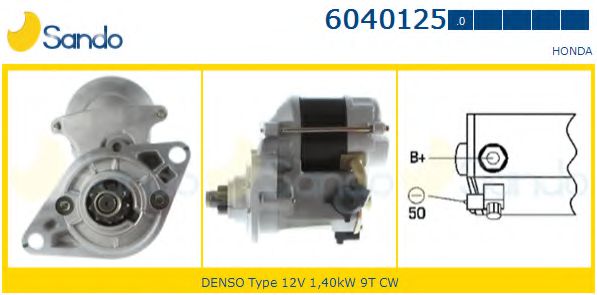 SANDO 6040125.0 Стартер Автоматическая коробка передач для HONDA CIVIC V (Хонда Цивик 5) SANDO 6040125.0 Стартер Автоматическая коробка передач для HONDA CIVIC V (Хонда Цивик 5)