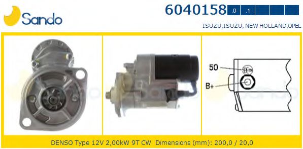 SANDO 6040158.0 Стартер 