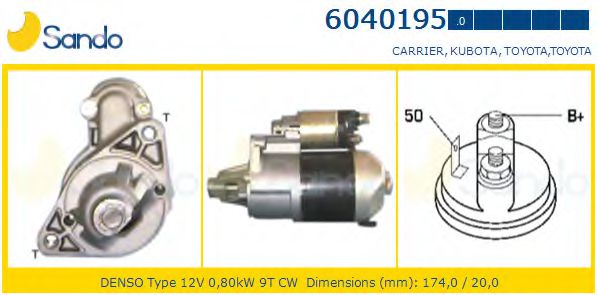 SANDO 6040195.0 Стартер<br >10 1982 